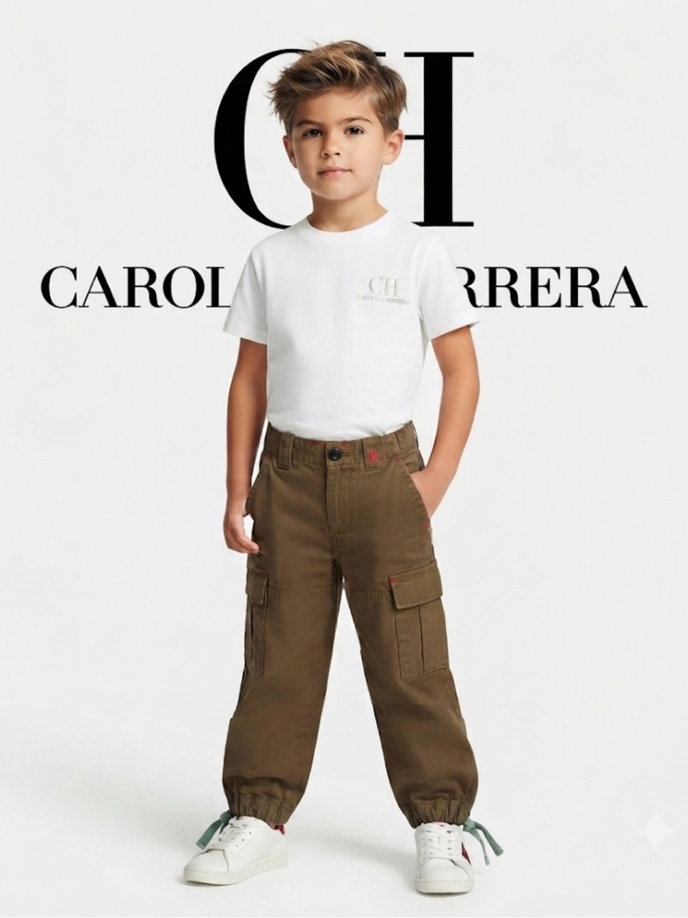 Authentic Carolina Herrera luxury designer little boys cargo pants sz 3